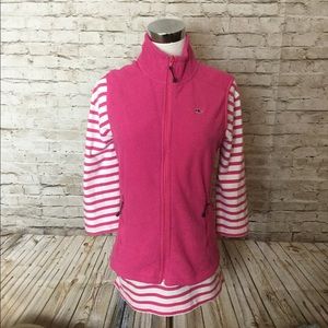 Vineyard Vines fushia fleece vest